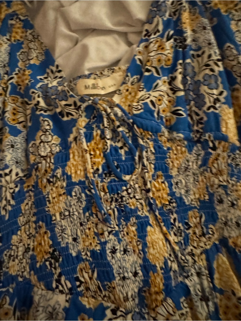 Blue Floral Smocked Women’s dress
